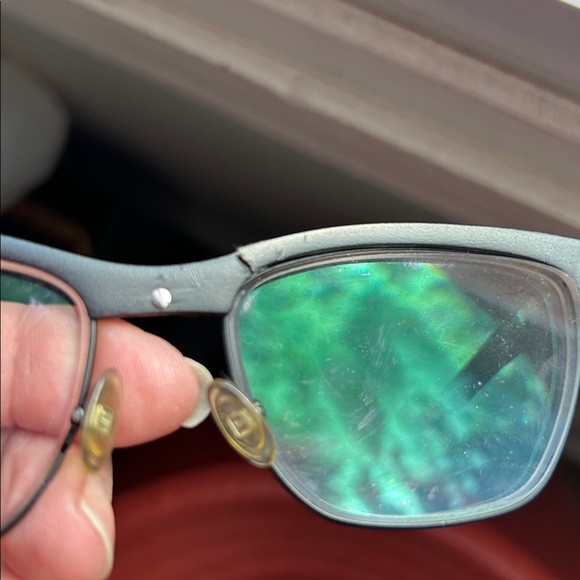 GOLD & WOOD full rim glasses wood and metal REPAIRED/FLAWS - Picture 9 of 10